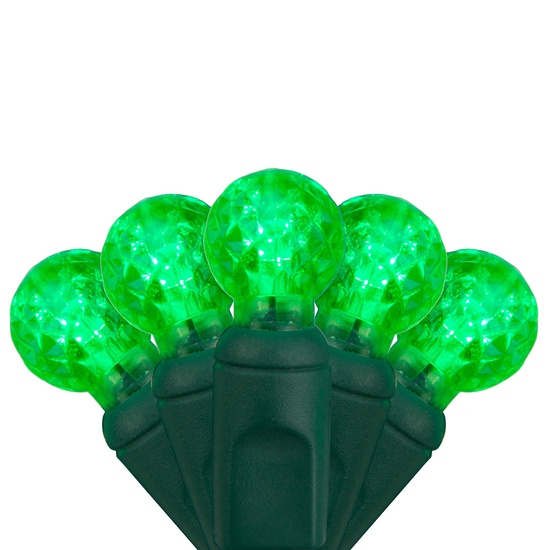 70 G12 Green LED String Lights, 4" Spacing