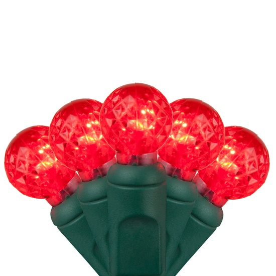 70 G12 Red LED String Lights, 4" Spacing