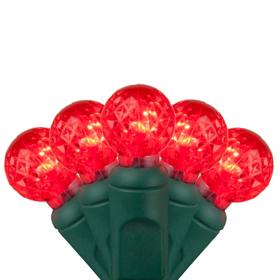 70 G12 Red LED String Lights, 4" Spacing
