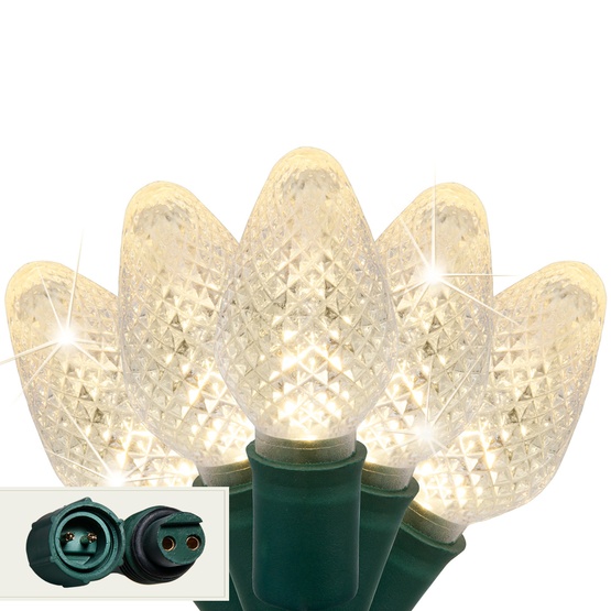 LED Christmas Lights Commercial 25 C7 Warm White Twinkle LED