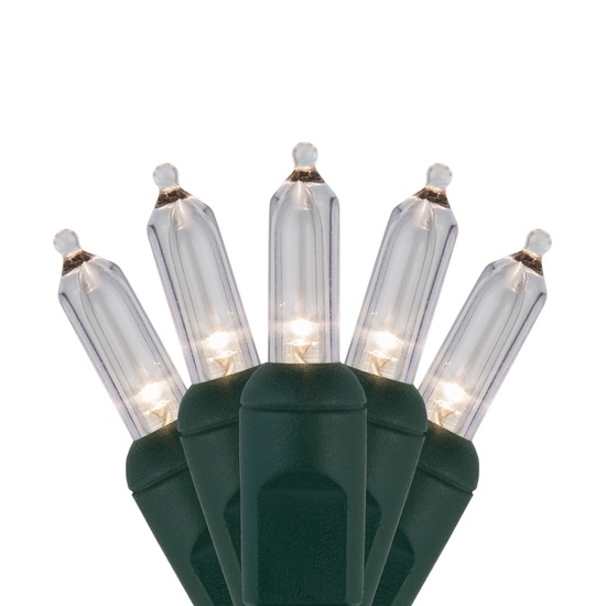50 T5 Warm White LED Christmas Tree Lights, 4" Spacing
