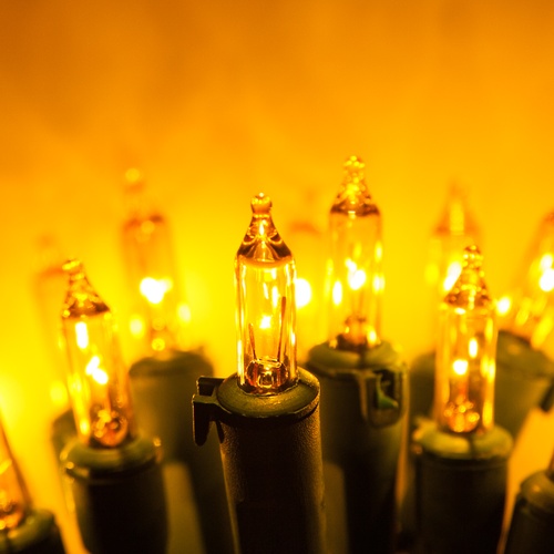 Christmas Lights 50 Viviluxe TM Gold Christmas Mini Lights, 5.5" Spacing, Green Wire