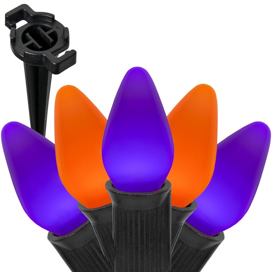 Halloween Pathway Lights C7 Amber / Purple Smooth Halloween LED