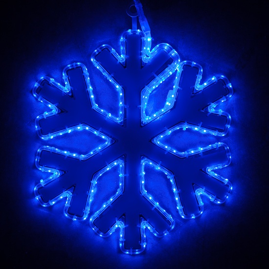 16" Blue LED Snowflake with Blue Reflective Center