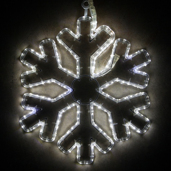 16" Cool White LED Snowflake with Clear Reflective Acrylic Center
