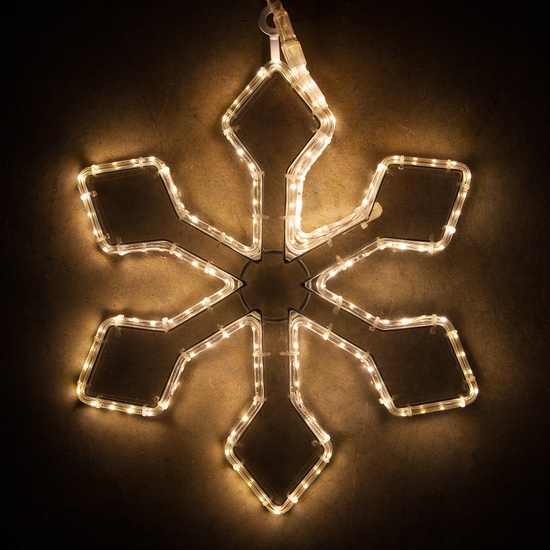 16" Warm White LED Snowflake with Clear Reflective Acrylic Center