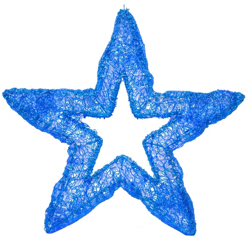 24" Wintergreen Lighting Blue LED Five Point Dimensional Star