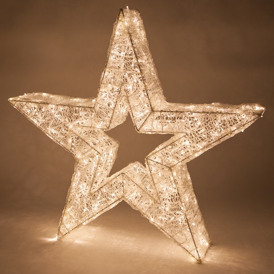 48" Wintergreen Lighting Warm White LED Five Point Dimensional Star