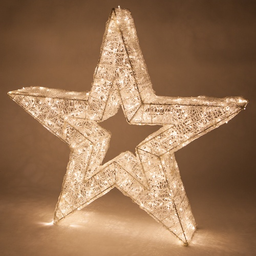 48" Wintergreen Lighting Warm White LED Five Point Dimensional Star