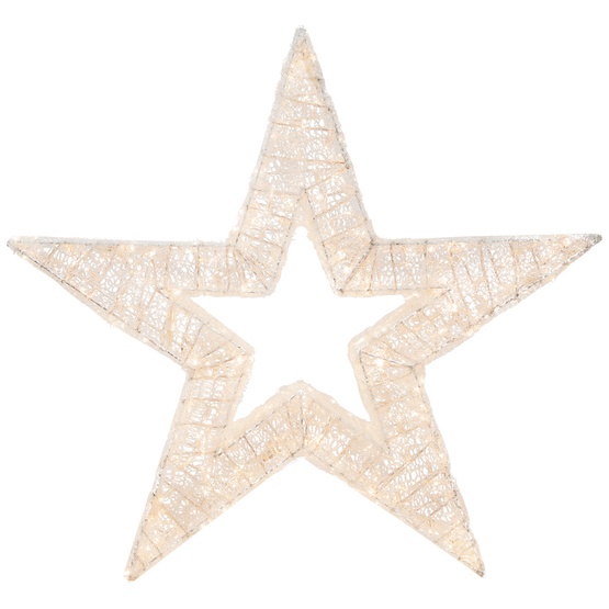 48" Wintergreen Lighting Warm White LED Five Point Dimensional Star