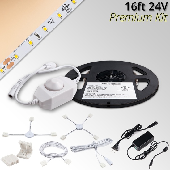 Premium 24V LED Strip Light Kit, Champagne Warm White
