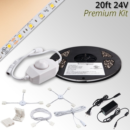Premium 24V High Output LED Strip Light Kit, Champagne Warm White