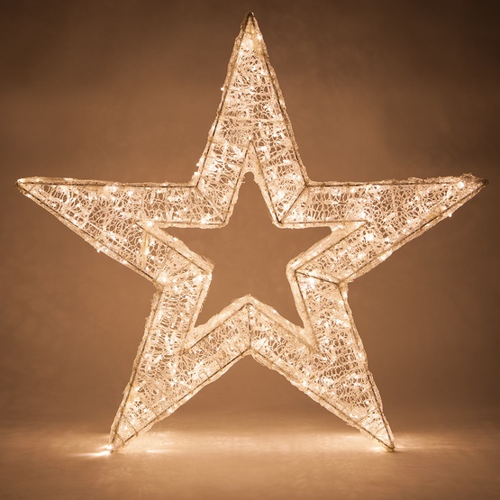 48" Wintergreen Lighting Warm White LED Five Point Dimensional Star