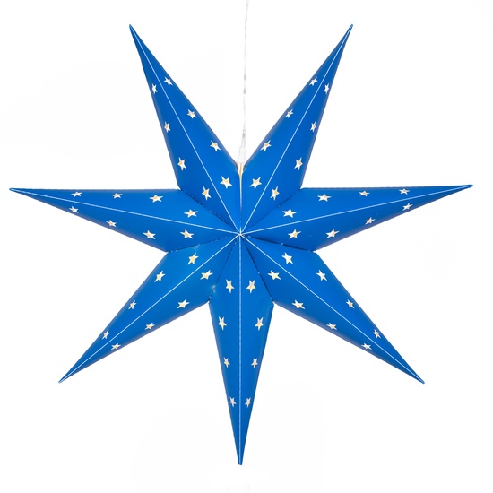 24" LED Aurora Superstar TM Fold-Flat Blue 7 Point Star Light, Outdoor Rated 
