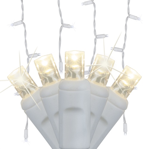 5mm Warm White Twinkle LED Icicle Lights