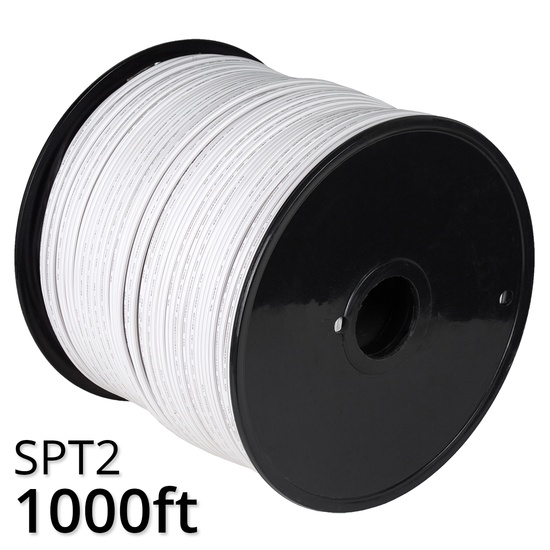 1000' White SPT2W Christmas Light Wire