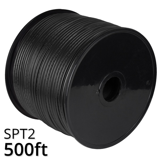 500' Black SPT2W Christmas Light Wire