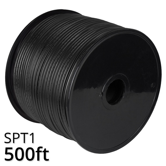 500' Black SPT1W Christmas Light Wire