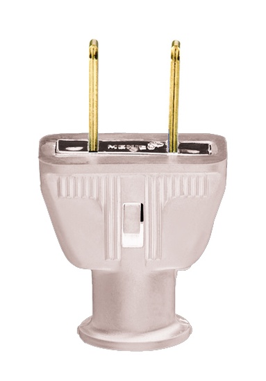 White Christmas Light Plug, Polarized Male Plug, SPT2