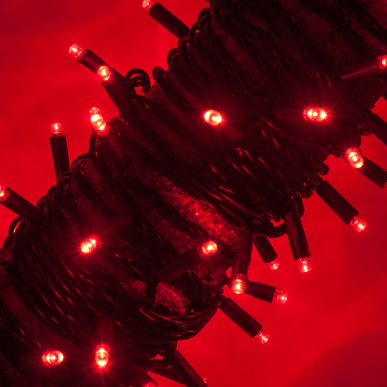 50 Red Outdoor LED Christmas Tree Lights, Mini 5MM, 4" Spacing