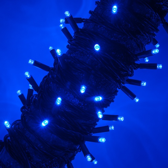 50 Blue Outdoor LED Christmas Tree Lights, Mini 5MM, 4" Spacing