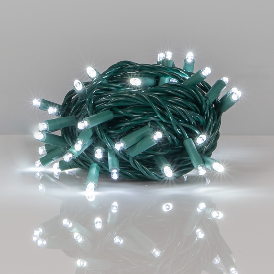 50 Cool White Outdoor LED Christmas Tree Lights, Mini 5MM, 4" Spacing