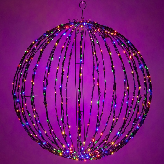 Multicolor Led Light Ball Fold Flat Black Frame
