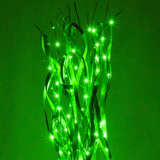 63" Green Curly Lighted Branches, Green LED Lights, 1 pc