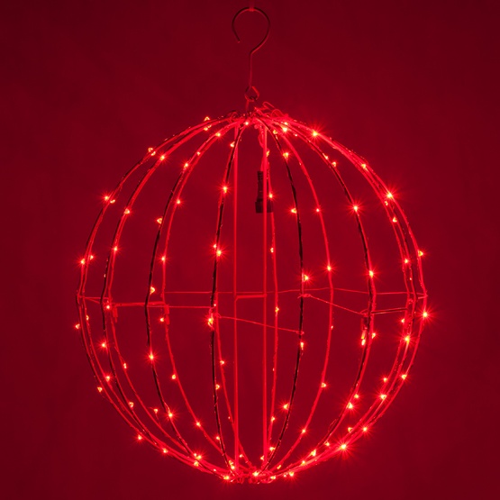 Red Led Fairy Christmas Light Ball Fold Flat Frame