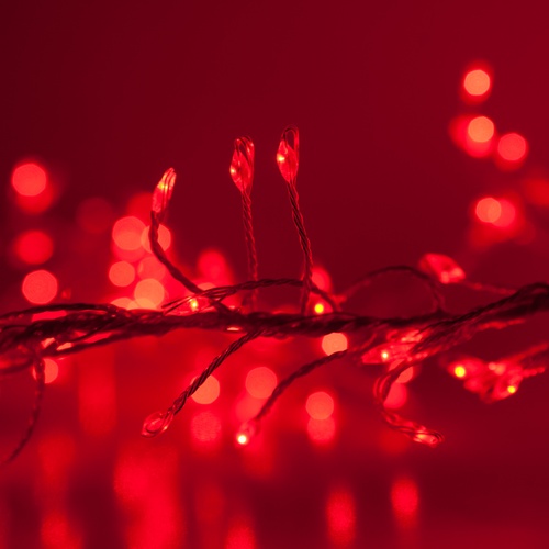 Novelty Lights Red LED Fairy Garland Lights, Silver Wire