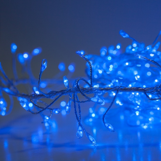 Blue LED Fairy Garland Lights, Silver Wire