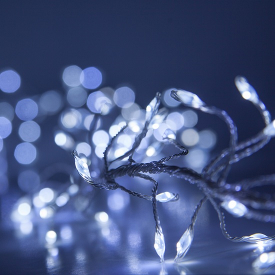 Cool White LED Fairy Garland Lights, Silver Wire