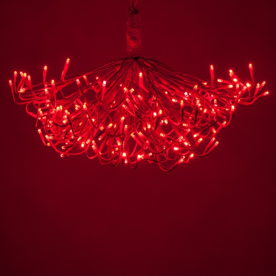 24" Red Starburst Lighted Branches, Red-Cool White LED Lights, 1 pc