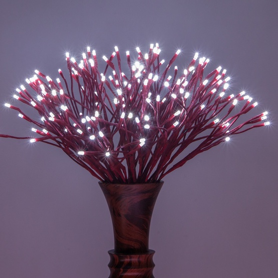 24" Red Starburst Lighted Branches, Red-Cool White LED Lights, 1 pc