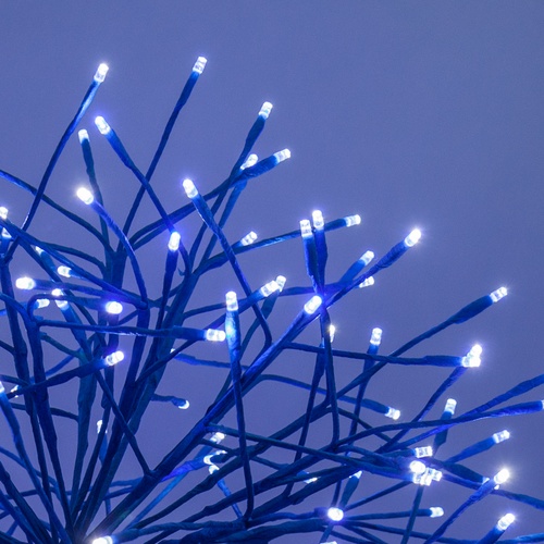 24" Blue Starburst Lighted Branches, Blue-Cool White LED Lights, 1 pc