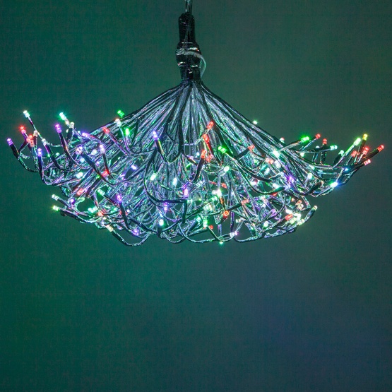 24" Silver Starburst Lighted Branches, Multicolor LED Twinkle Lights, 1 pc
