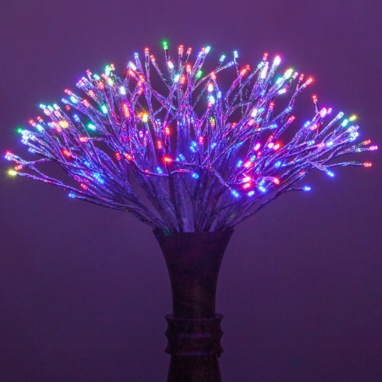 24" Silver Starburst Lighted Branches, Multicolor LED Twinkle Lights, 1 pc