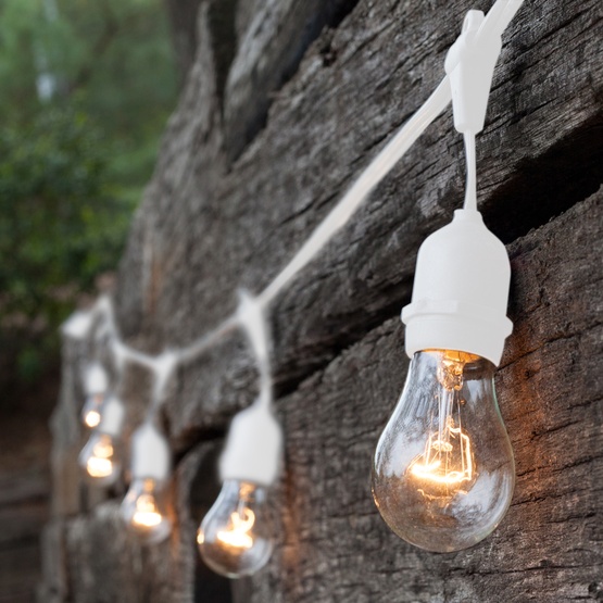 54 Commercial Patio String With 24 Suspended A19 Clear Outdoor Lights