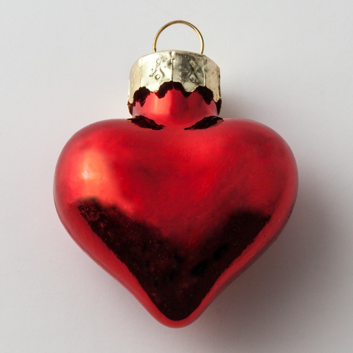 Red Glass Heart Christmas Ornament