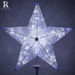 36" Shimmering Cool White & Blue LED Crystal 5 Point Star Tree Topper