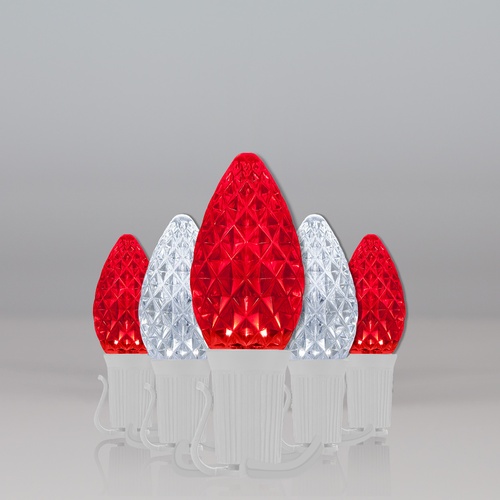 Christmas Lights C7 Cool White / Red Opticore Commercial LED