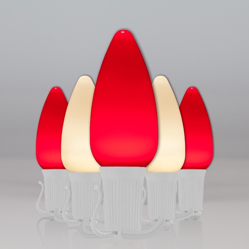 Christmas Lights C9 Red / Warm White Smooth Opticore Commercial LED