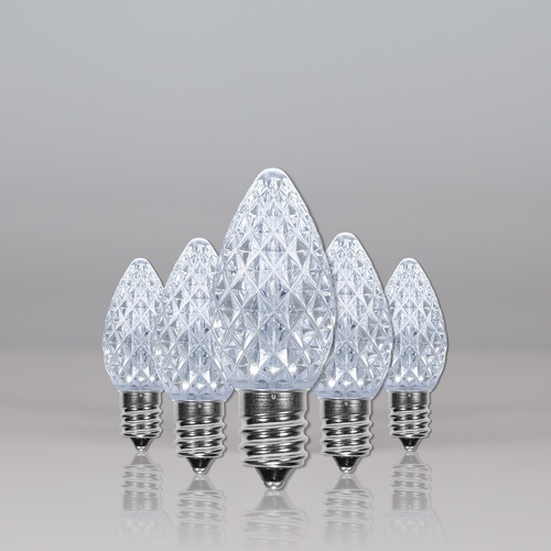 C7 Cool White OptiCore LED Christmas Light Bulbs