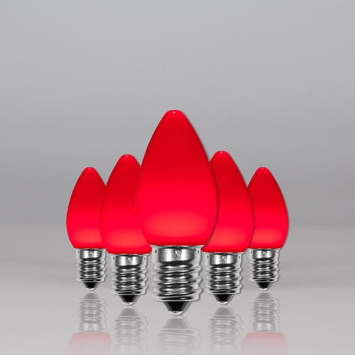 C7 Red Smooth OptiCore LED Christmas Light Bulbs
