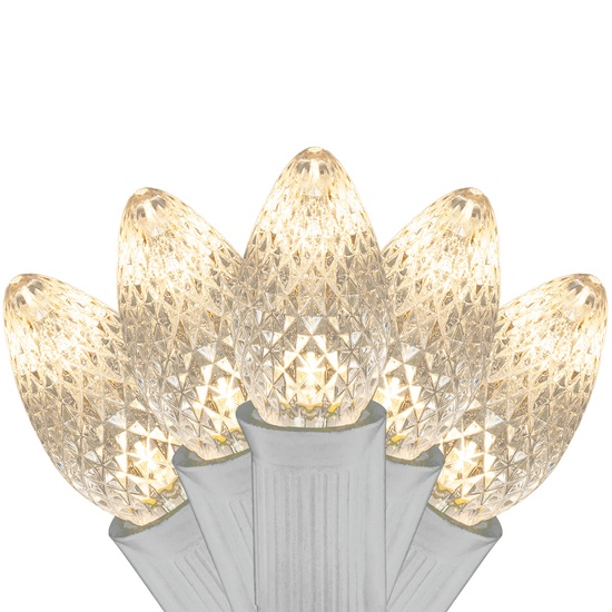 C7 Warm White Commercial LED Christmas String Lights, 25 Lights, 25'