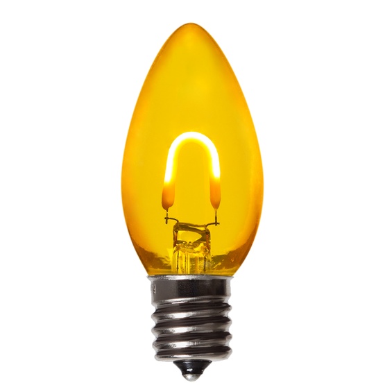 C9 Gold Glass FlexFilament TM LED Vintage Christmas Light Bulb, Transparent