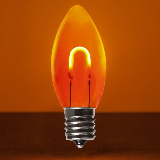 c9 amber orange acrylic led filament vintage christmas light bulb
