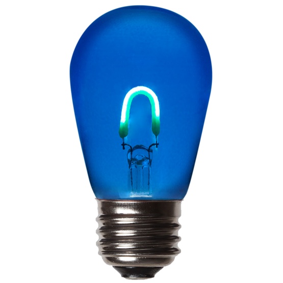 S14 120V Blue FlexFilament TM LED Edison Bulb, Transparent Glass LED Light Bulbs