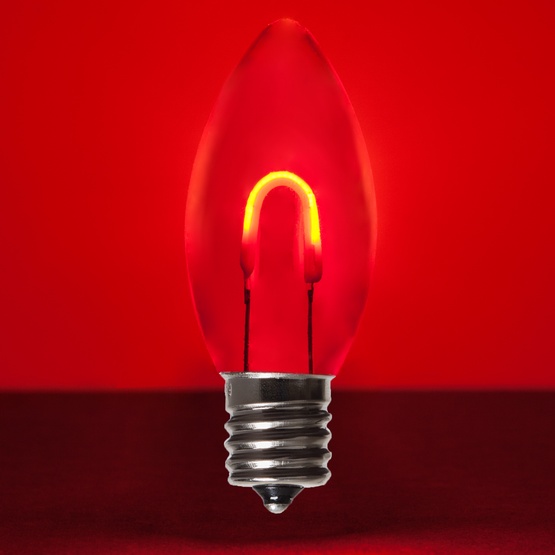 c9 red acrylic led filament vintage christmas light bulb transparent