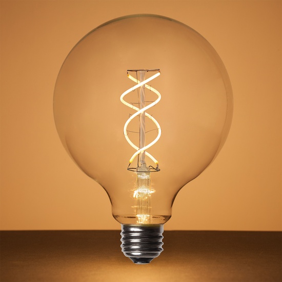 G125 120V Dimmable Warm White FlexFilament TM LED Edison Bulb Globe Light Bulb Transparent Glass LED Light Bulbs